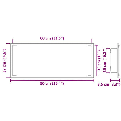 Specchio Legno vecchio 90 x 8,5 x 37 cm Legno ingegnerizzato | homemem39