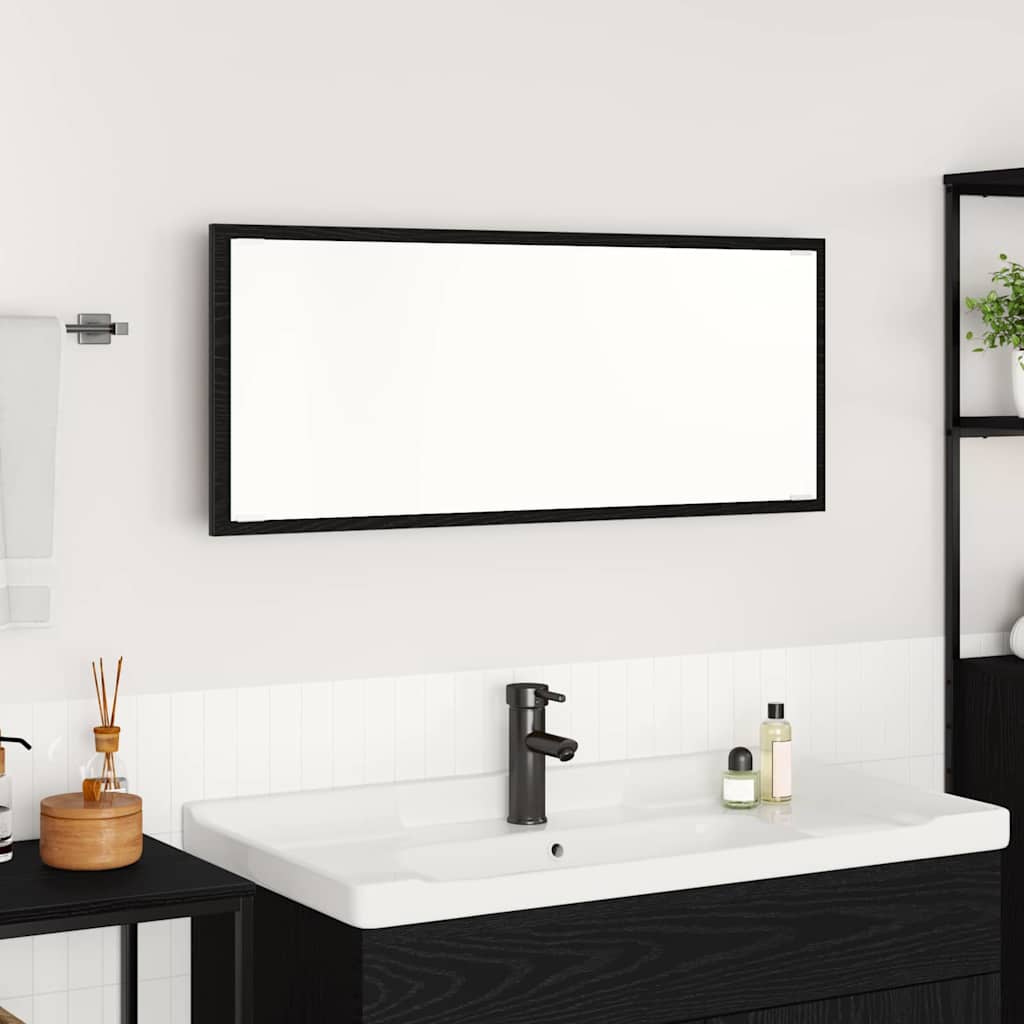 Specchio Rovere Nero 90 x 8,5 x 37 cm Legno ingegnerizzato | homemem39