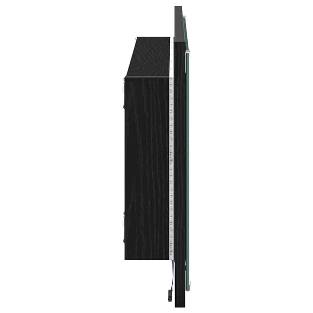 Specchio Rovere Nero 90 x 8,5 x 37 cm Legno ingegnerizzato | homemem39