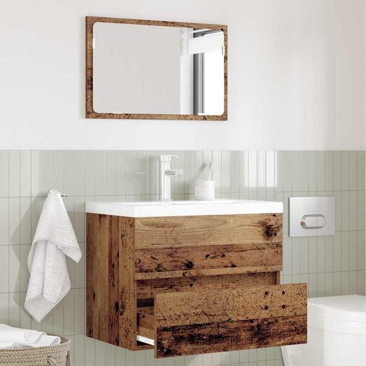 Set di mobili per il bagno con cassetto 2 pcs Legno vecchio | homemem39