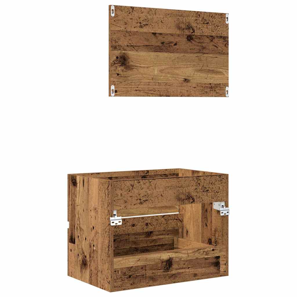 Set di mobili per il bagno con cassetto 2 pcs Legno vecchio | homemem39