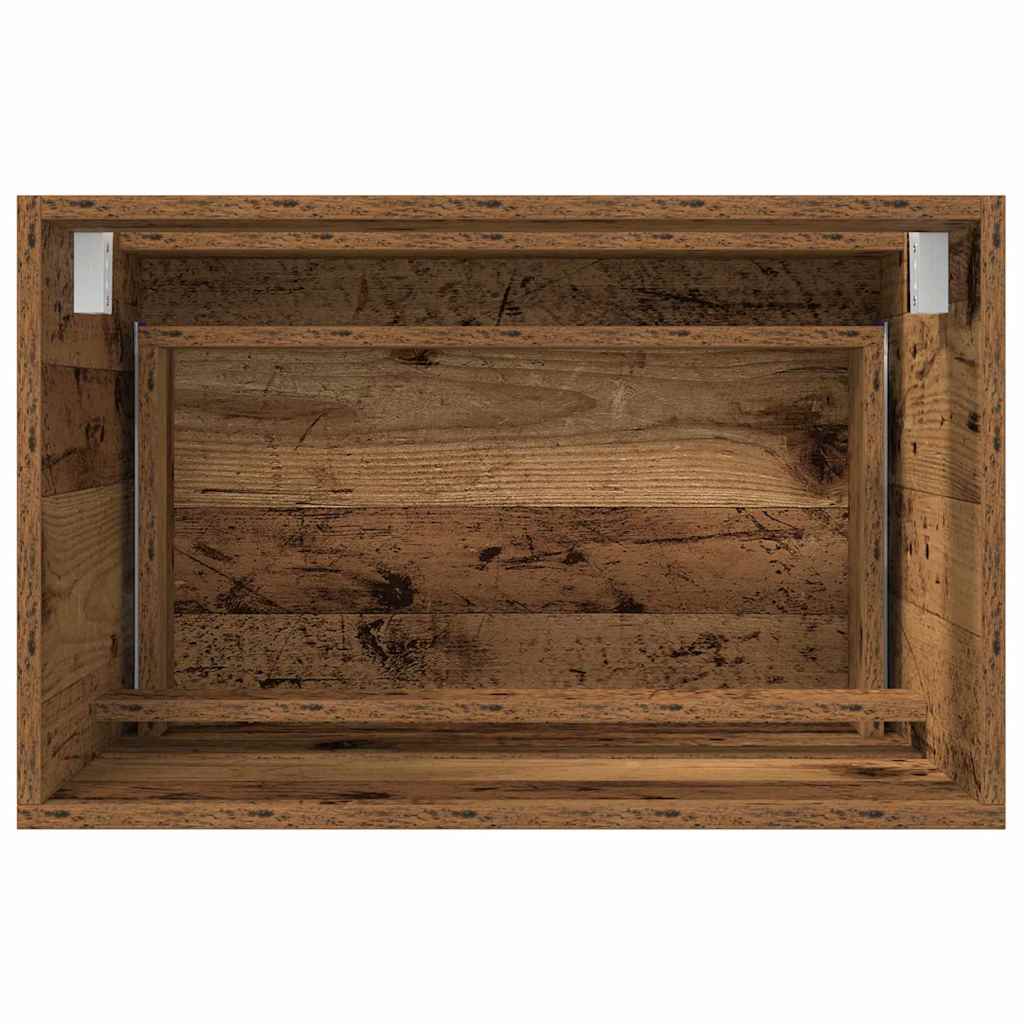 Set di mobili per il bagno con cassetto 2 pcs Legno vecchio