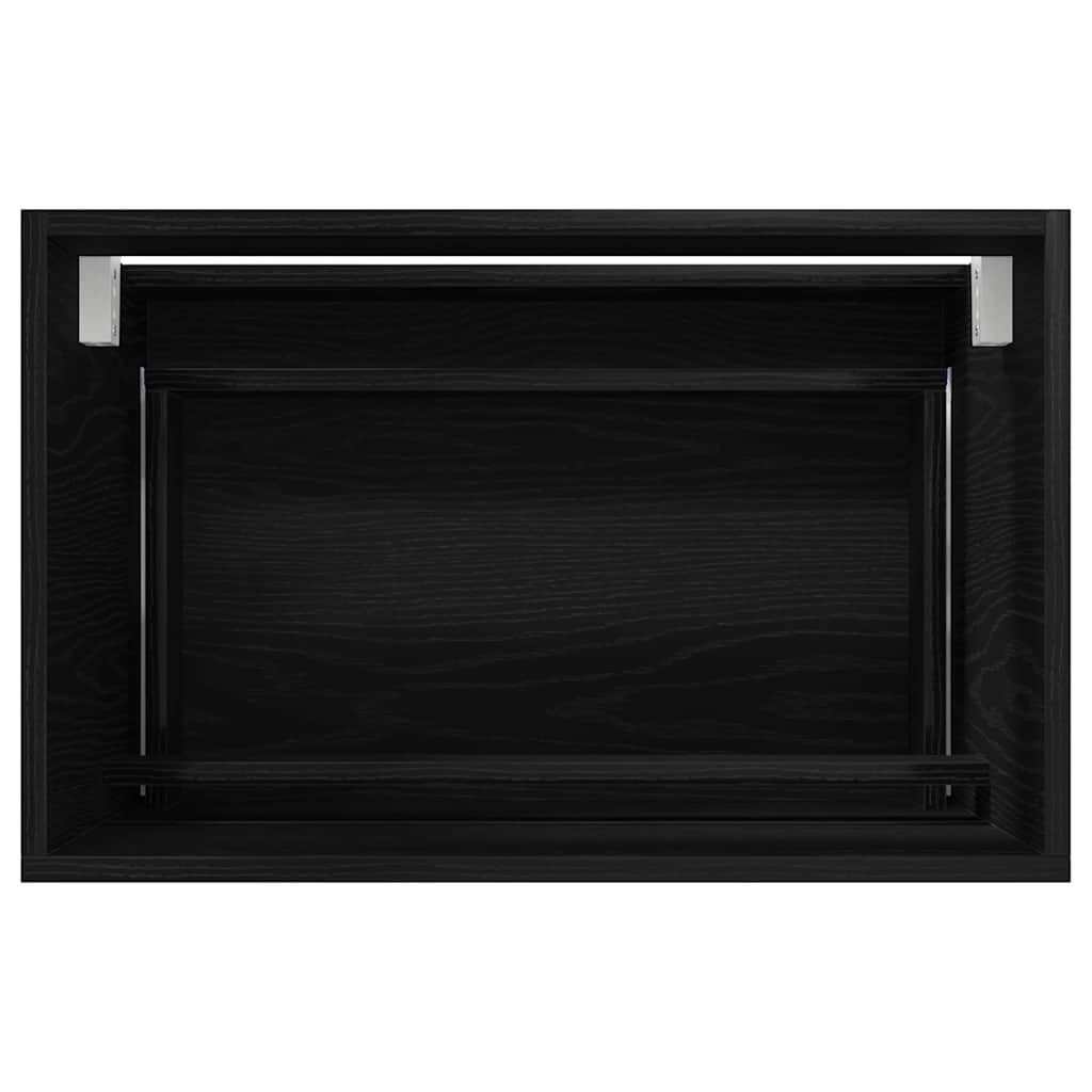Set di mobili per il bagno con cassetto 2 pcs Rovere Nero