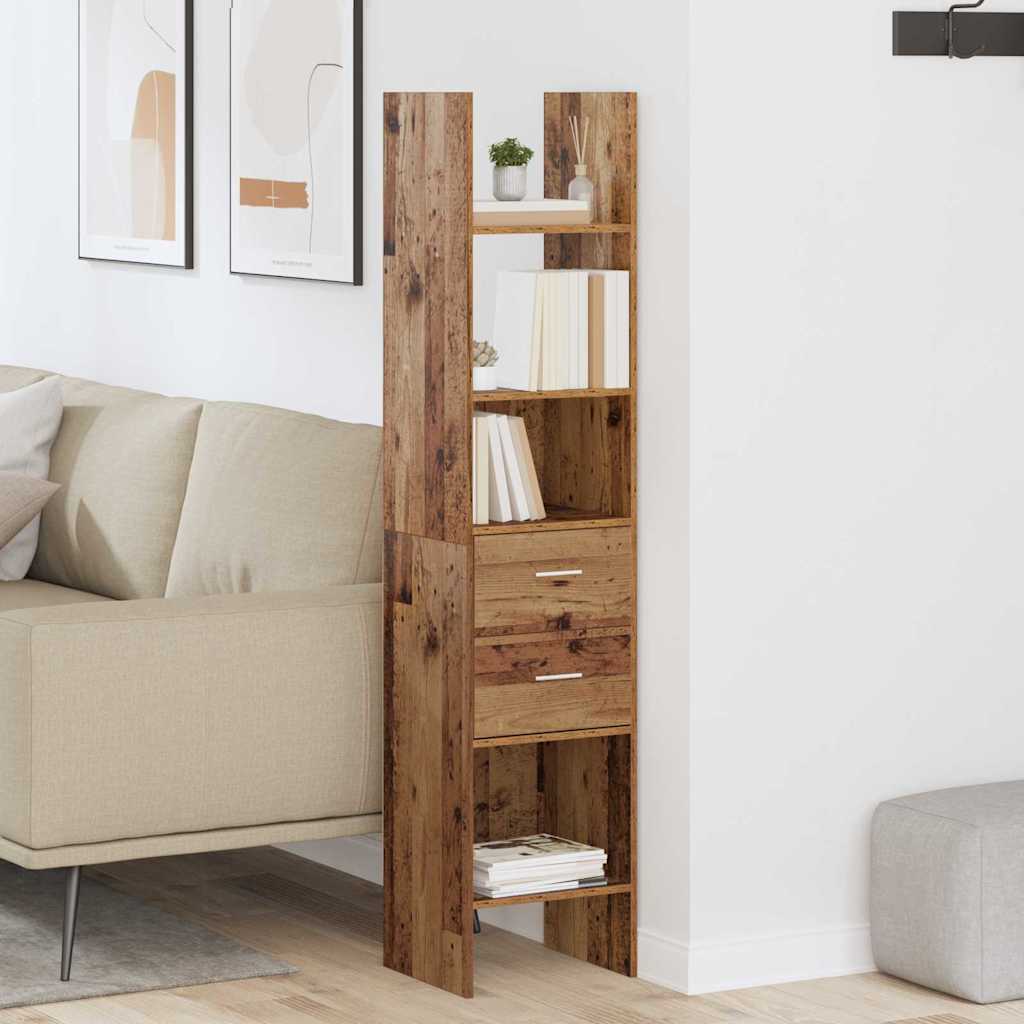 Armadio per Libri Legno vecchio 40 x 35 x 180 cm