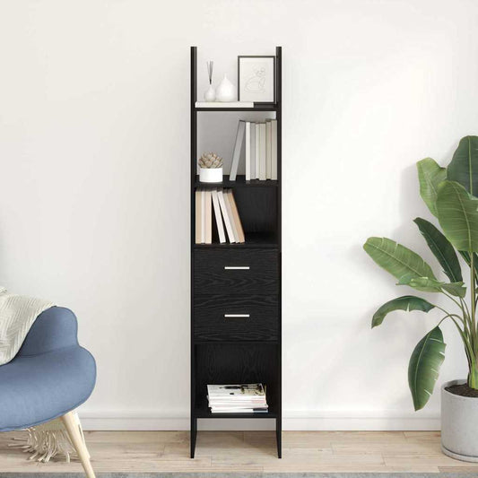 Armadio per Libri Rovere nero 40 x 35 x 180 cm