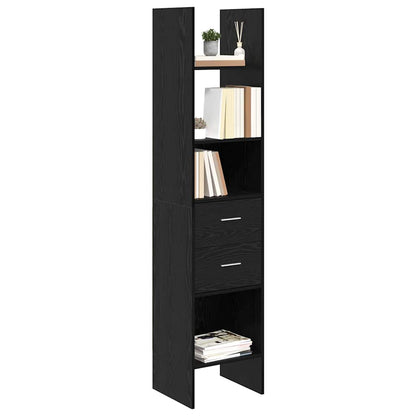 Armadio per Libri Rovere nero 40 x 35 x 180 cm