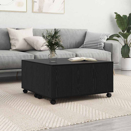 Tavolino da salotto con cassetto Rovere Nero 75 x 75 x 38 cm | homemem39