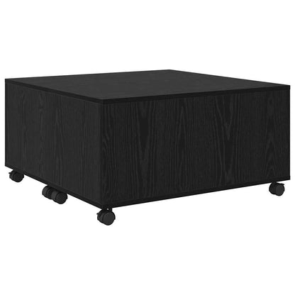 Tavolino da salotto con cassetto Rovere Nero 75 x 75 x 38 cm