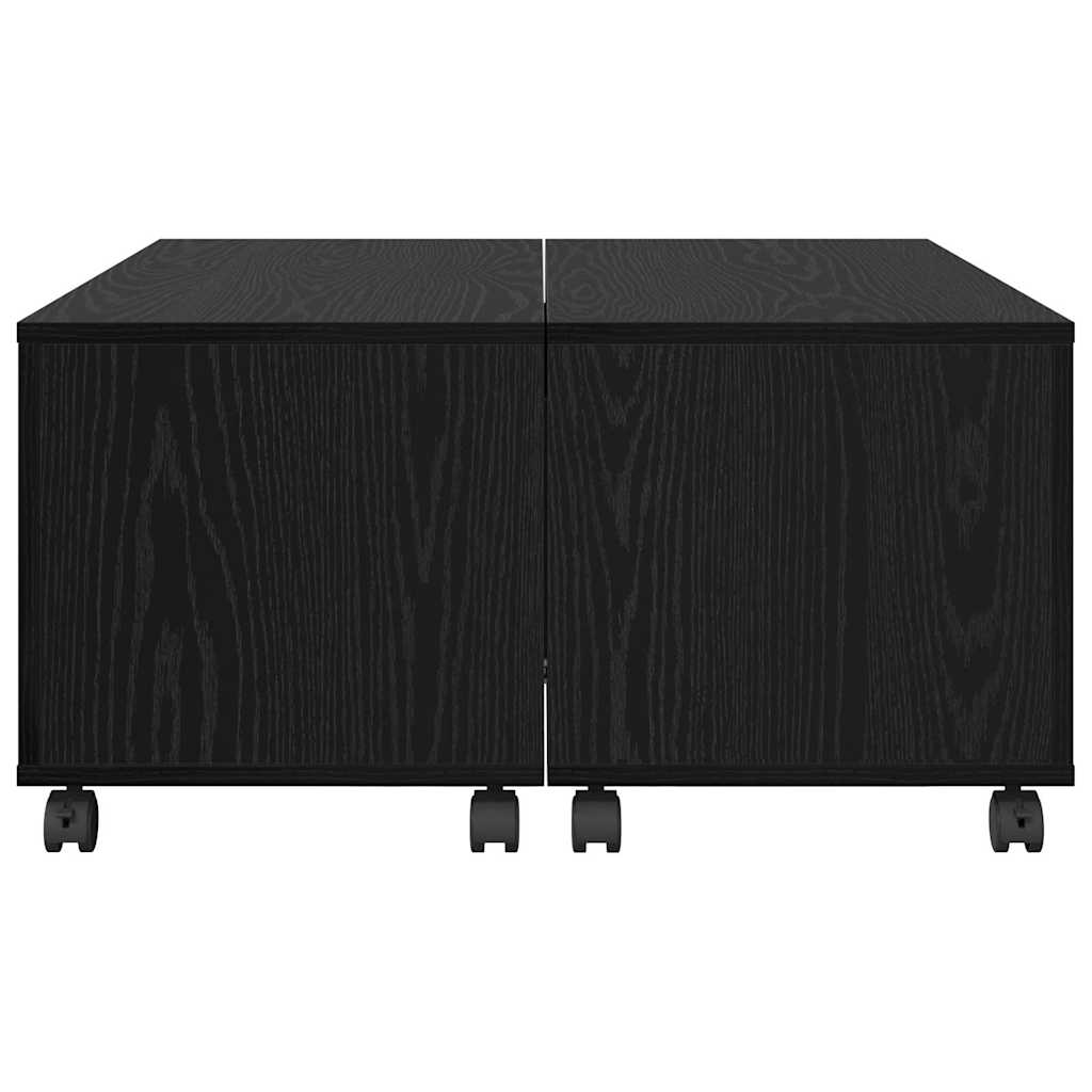 Tavolino da salotto con cassetto Rovere Nero 75 x 75 x 38 cm