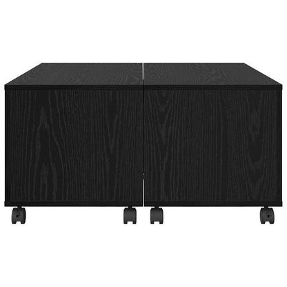 Tavolino da salotto con cassetto Rovere Nero 75 x 75 x 38 cm