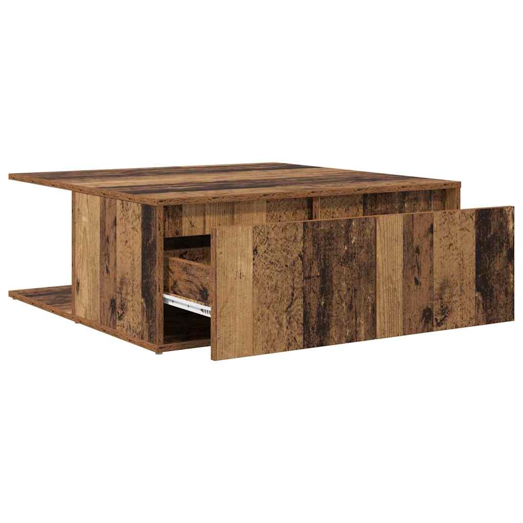 Tavolino da salotto con cassetto Legno antico 80 x 80 x 31 cm