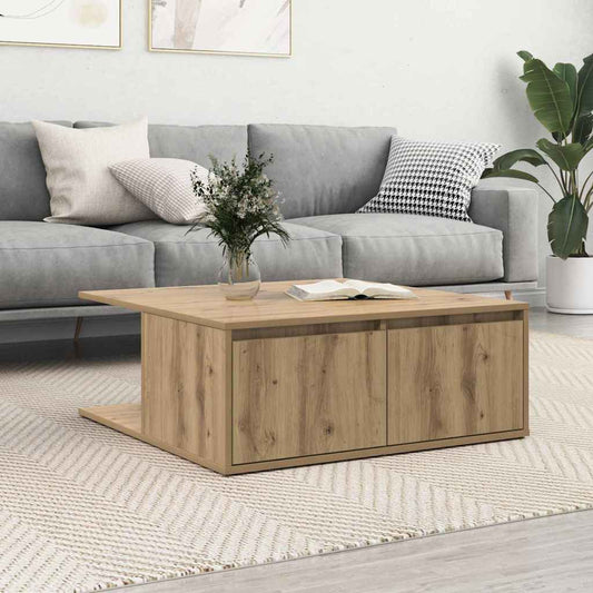 Tavolino da salotto rovere artigianale 80 x 80 x 31 cm | homemem39