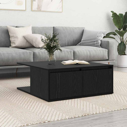 Tavolino da salotto con cassetto Rovere nero 80 x 80 x 31 cm | homemem39
