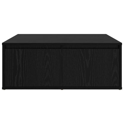 Tavolino da salotto con cassetto Rovere nero 80 x 80 x 31 cm