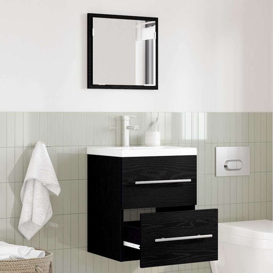 Set di mobili per il bagno con cassetto Nero 41 x 38,5 x 48 cm | homemem39