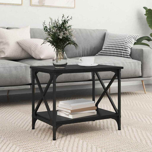 Tavolo laterale Rovere Nero 55 x 38 x 45 cm Legno multistrato | homemem39