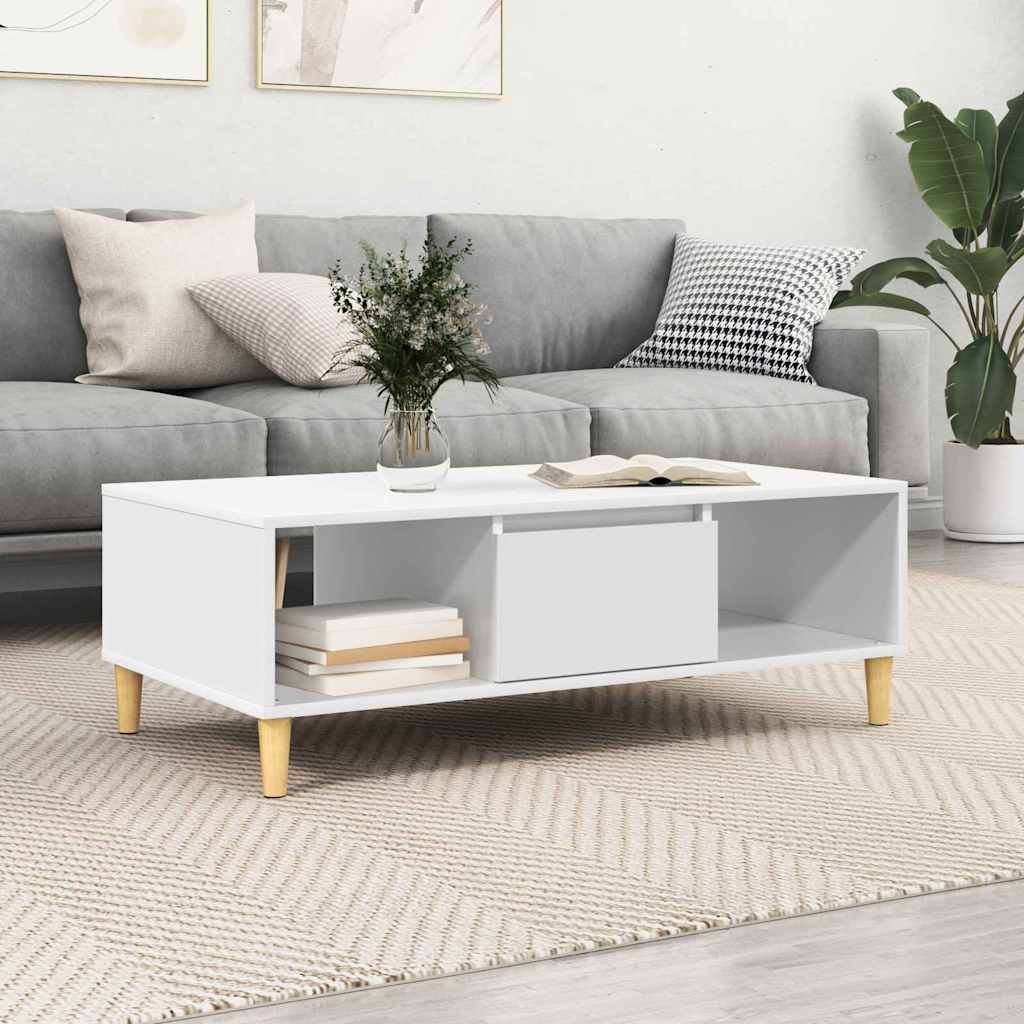 Tavolino da salotto Bianco 102 x 55 x 35 cm Legno multistrato
