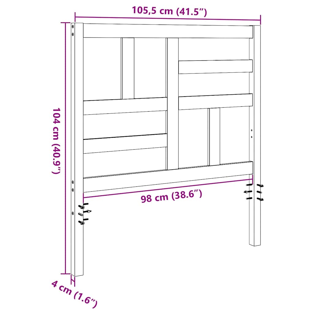Testiera del letto Marrone cerato 105,5 x 4 x 104 cm - homemem39