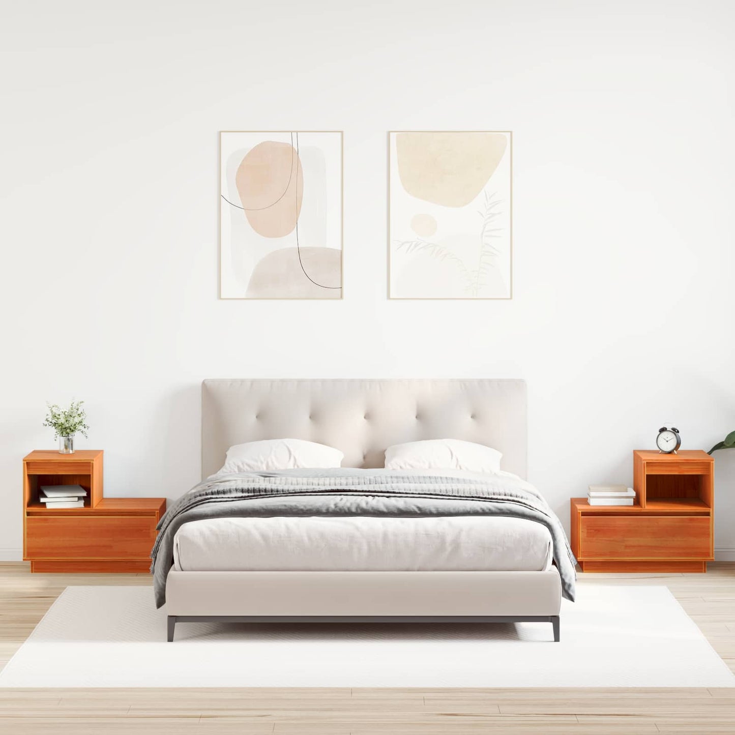 Armadio da Notte 2 pcs Marrone cerato 60 x 34 x 51 cm