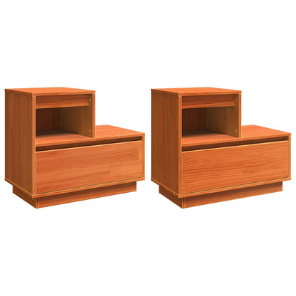 Armadio da Notte 2 pcs Marrone cerato 60 x 34 x 51 cm