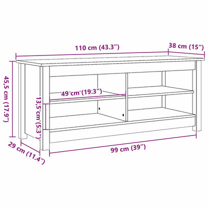 Panchina con contenitore Marrone cerato 110 x 38 x 45,5 cm