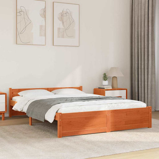 Struttura del letto Marrone cerato 205,5 x 165,5 x 51 cm | homemem39