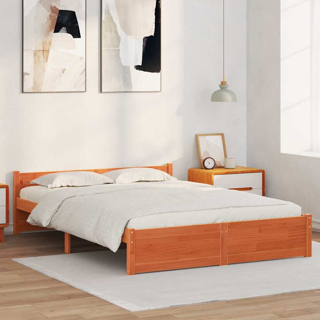 Struttura del letto Marrone cerato 205,5 x 165,5 x 51 cm | homemem39