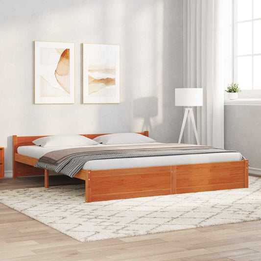 Struttura del letto Marrone cerato 205,5 x 205,5 x 51 cm | homemem39
