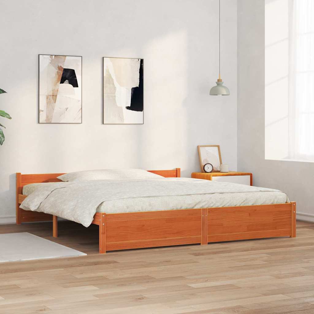 Struttura del letto Marrone cerato 205,5 x 205,5 x 51 cm | homemem39