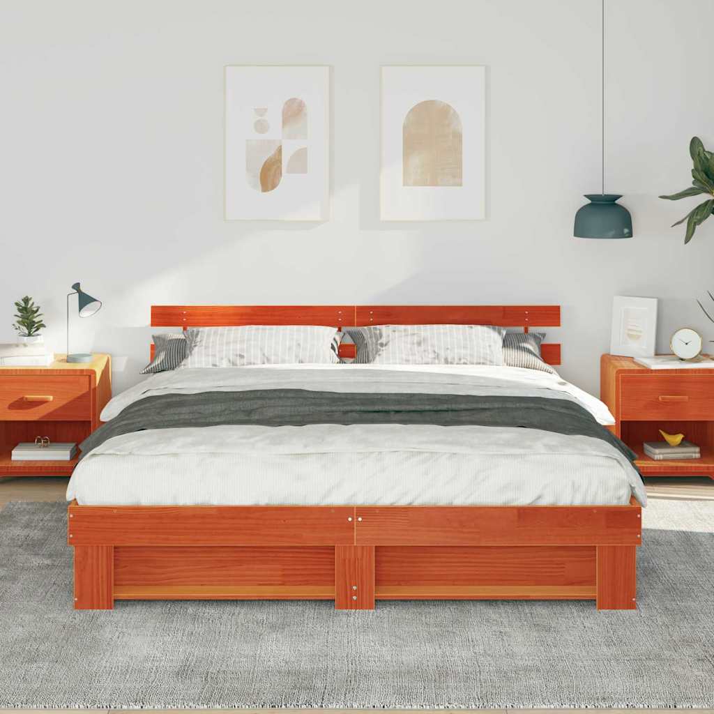 Struttura del letto Marrone 180 x 200 cm Pino massello | homemem39