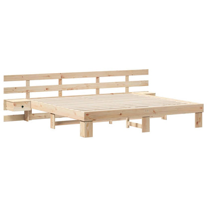 Struttura del letto Marrone 200 x 200 cm Pino massello