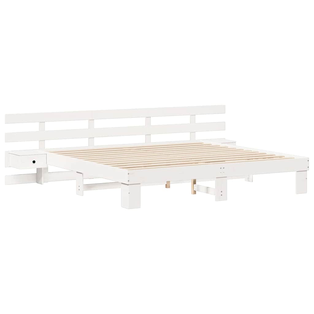 Struttura del letto Bianco 200 x 200 cm Pino massello | homemem39