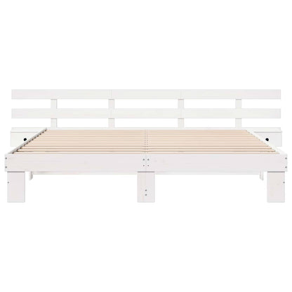 Struttura del letto Bianco 200 x 200 cm Pino massello | homemem39