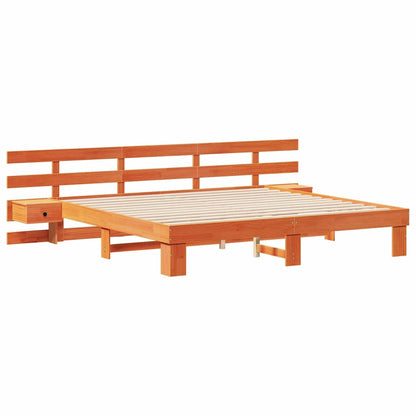 Struttura del letto Marrone 200 x 200 cm Pino massello | homemem39