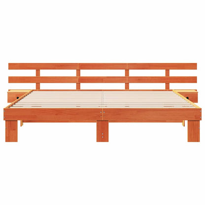 Struttura del letto Marrone 200 x 200 cm Pino massello | homemem39