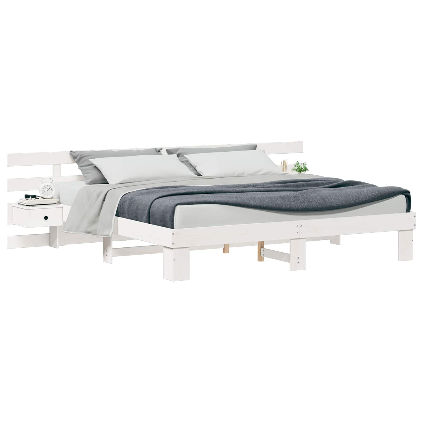 Struttura del letto Bianco 180 x 200 cm Pino massello