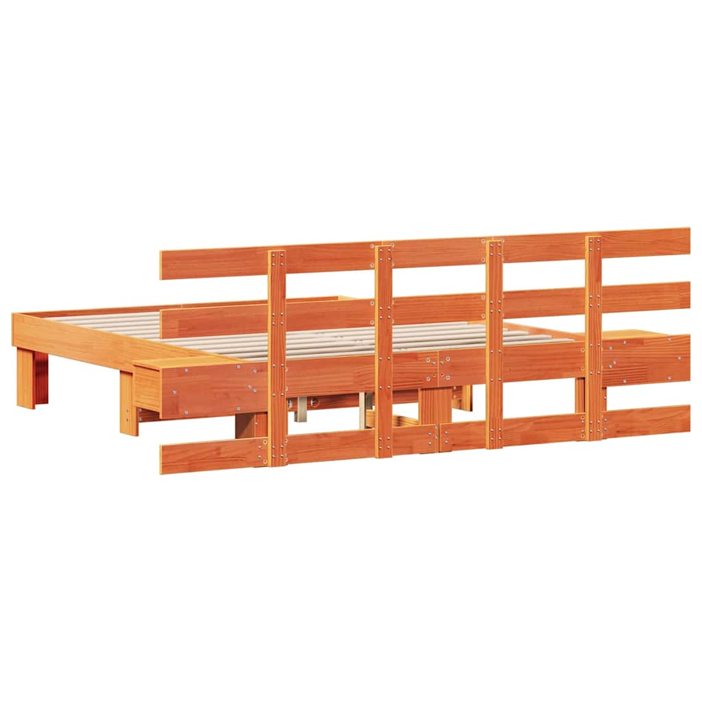 Struttura del letto Marrone 135 x 190 cm Pino massello | homemem39