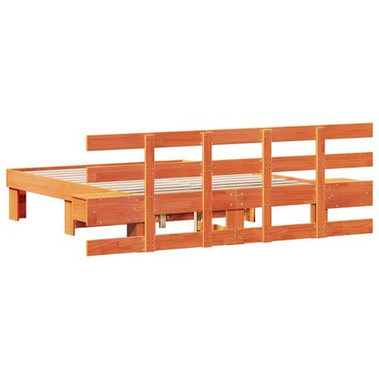 Struttura del letto Marrone 135 x 190 cm Pino massello | homemem39