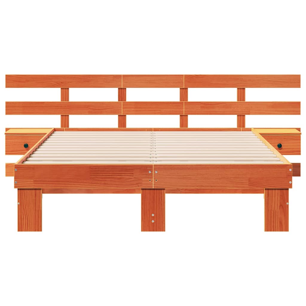Struttura del letto Marrone 135 x 190 cm Pino massello | homemem39