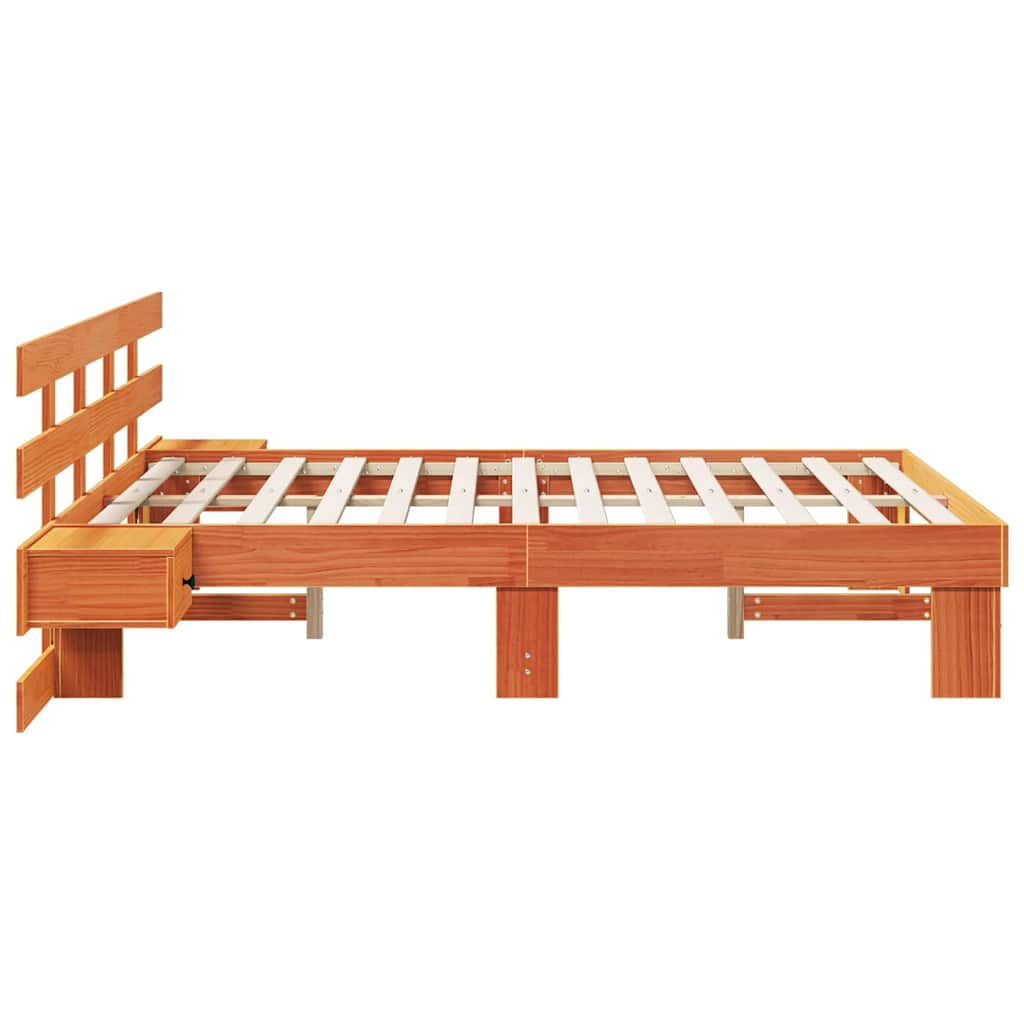 Struttura del letto Marrone 135 x 190 cm Pino massello | homemem39