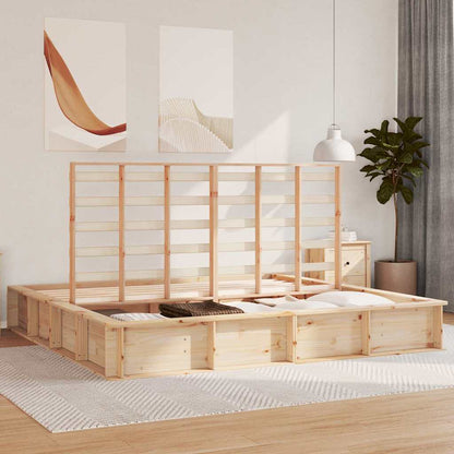 Struttura del letto Marrone 200 x 200 cm Pino massello | homemem39