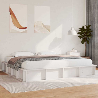 Struttura del letto Bianco 200 x 200 cm Pino massello | homemem39