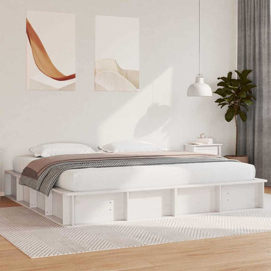 Struttura del letto Bianco 200 x 200 cm Pino massello | homemem39