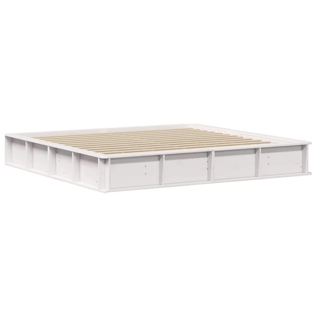 Struttura del letto Bianco 200 x 200 cm Pino massello | homemem39