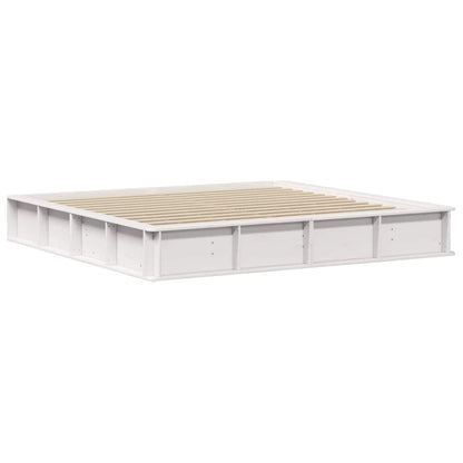 Struttura del letto Bianco 200 x 200 cm Pino massello | homemem39