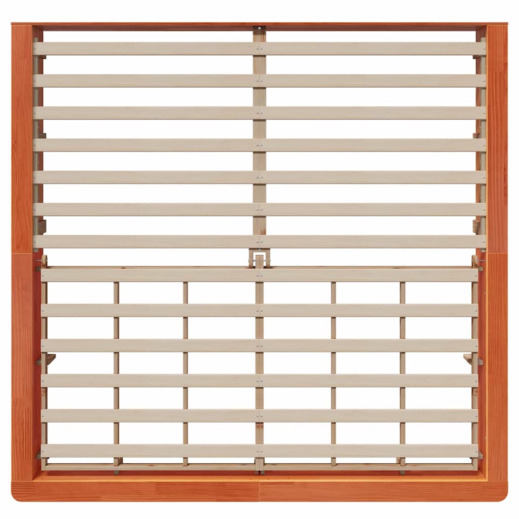 Struttura del letto Marrone cerato 200 x 200 cm Pino massello