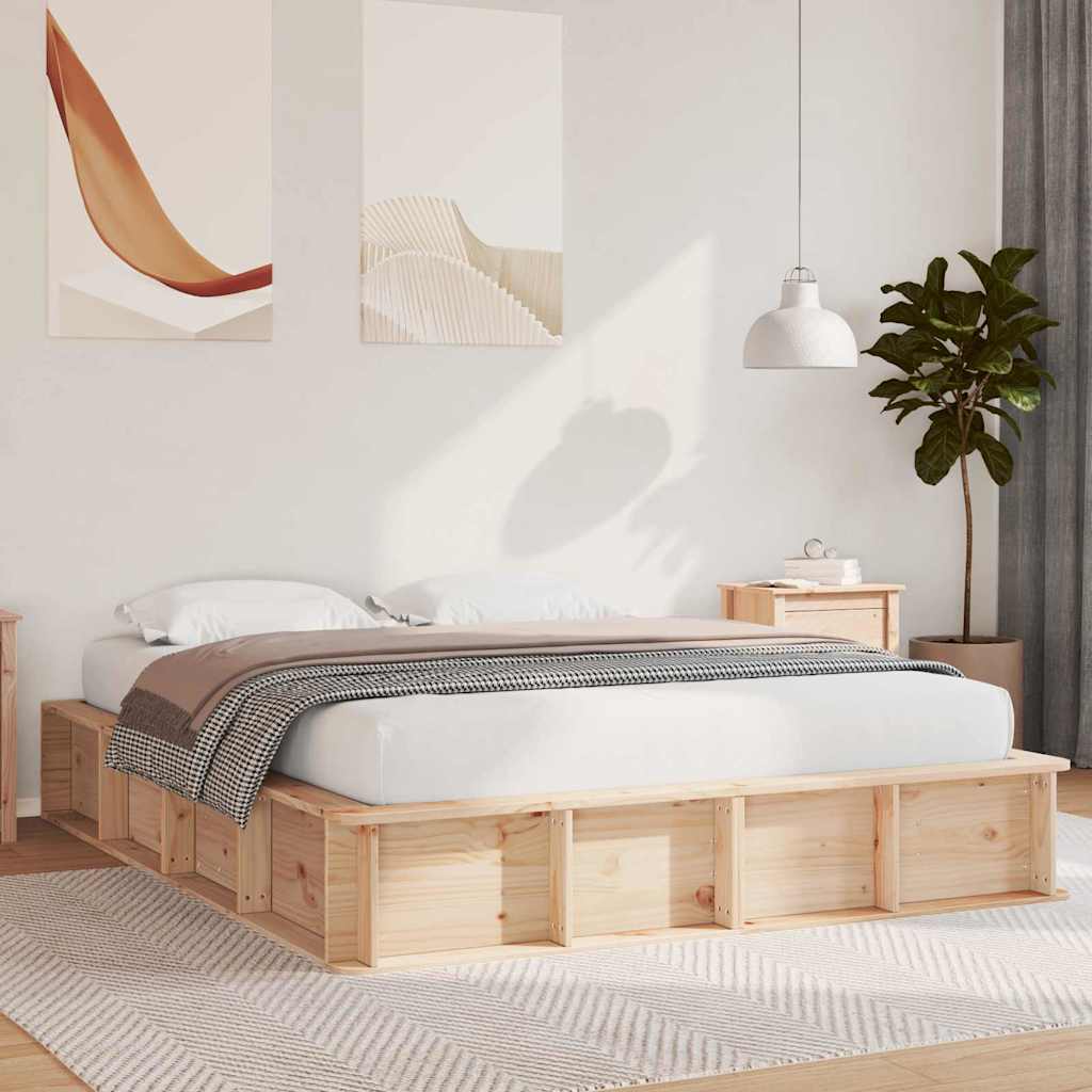 Struttura del letto Marrone 150 x 200 cm Pino massello | homemem39