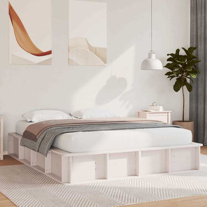 Struttura del letto Bianco 150 x 200 cm Pino massello | homemem39