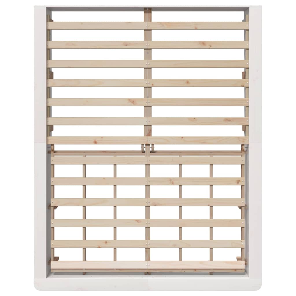 Struttura del letto Bianco 150 x 200 cm Pino massello