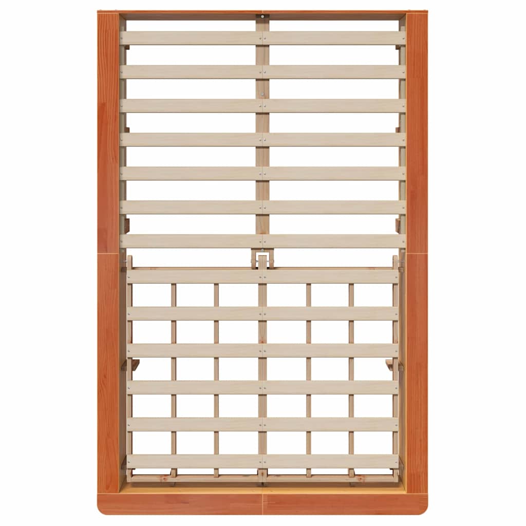 Struttura del letto Marrone cerato 140 x 200 cm Pino massello